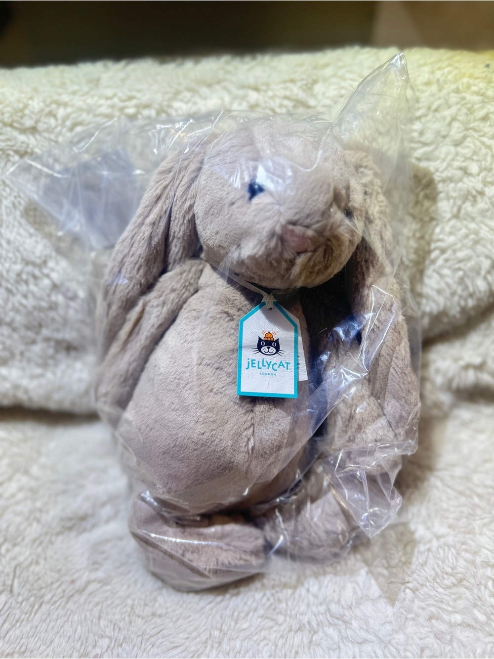 Jellycat Bashful Beige Bunny Medium 12" Plush BAS3B NEW w/ Tags Authentic Rabbit